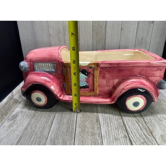 Vtg HL 2000 Red Truck w/ Animal Crew Cookie Jar Fitz & Floyd Style 809 14" Long - Picture 5 of 13